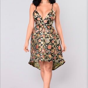 NWT Fashion Nova Embroidered Hi Low Dress